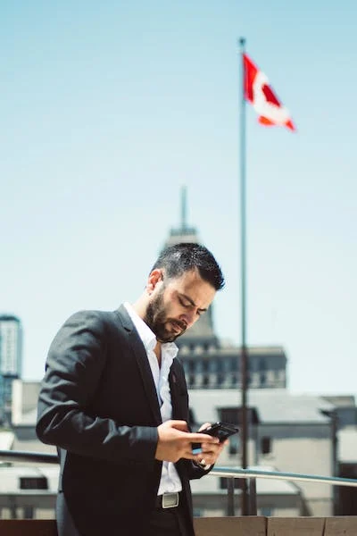 bussiness man at bank